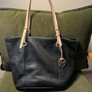Michael Kors Black and Tan Tote Bag